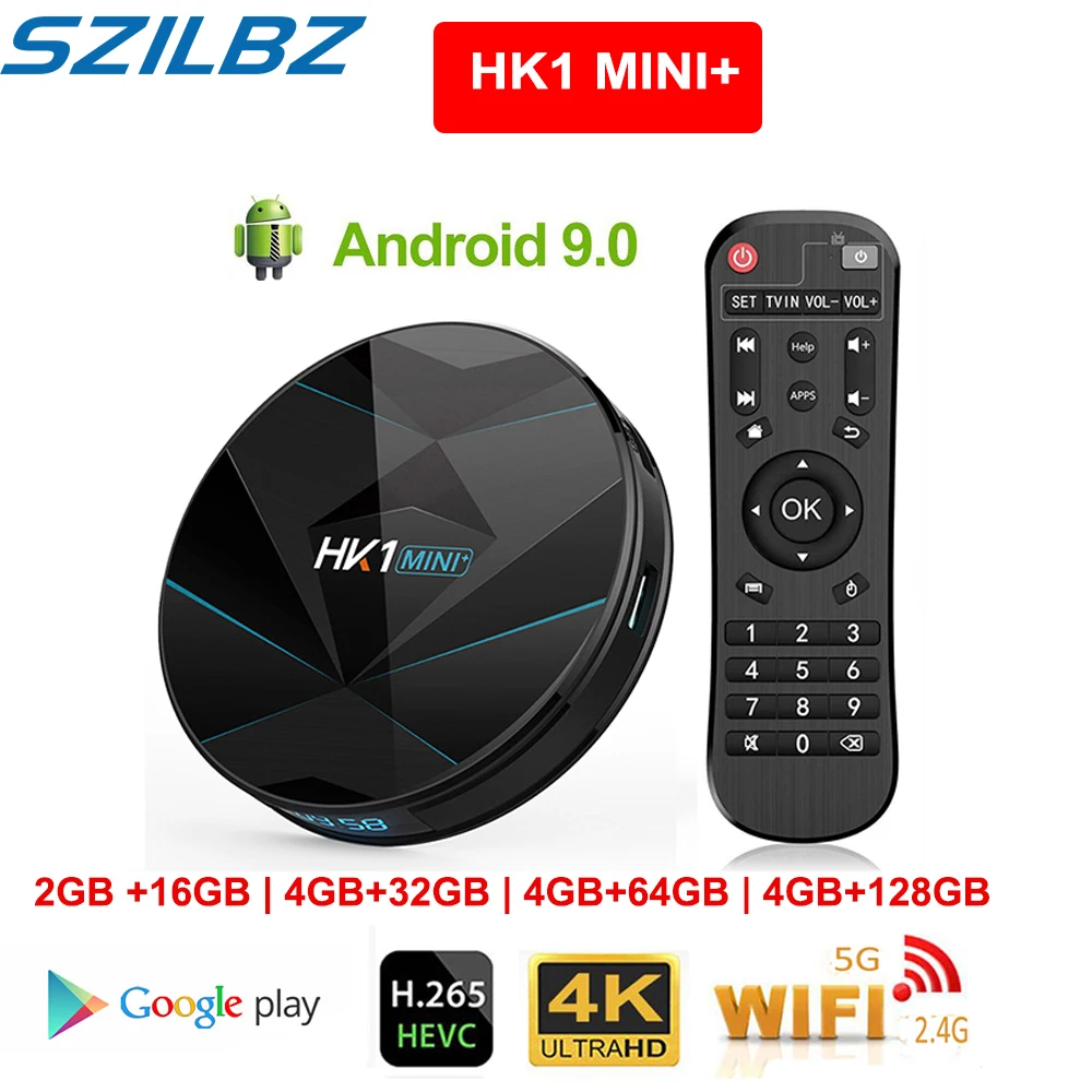 ТВ-приставка HK1 MINI + Android 9 0 RK3318 4 Гб 128 ГБ двойной Wi-Fi 4K смарт-ТВ со светодиодным