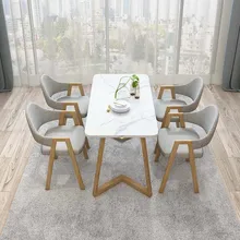 Ensemble de Table à manger rectangulaire, style nordique et moderne, avec 4 chaises