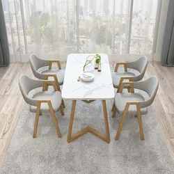 Mesa de Comedor de estilo nórdico, muebles de Comedor de estilo moderno, 4 Sillas A rectangulares, para recepción y café, Set de 4 Sillas