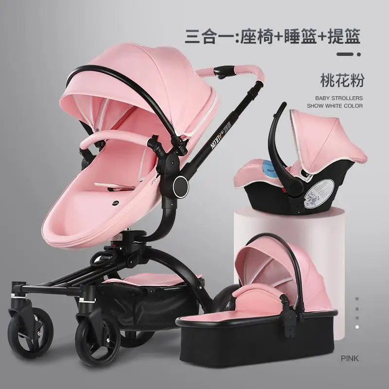 pink3 Aoyunlong детская коляска может лежать складной двусторонний легкий высокий пейзаж ребенка новорожденного подвеска - Цвет: pink3