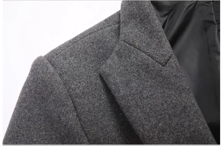 M-4XL, зимнее шерстяное пальто для мужчин, для отдыха, длинные секции, шерстяные пальто для мужчин, чистый цвет, модные куртки, повседневное Мужское пальто P82607