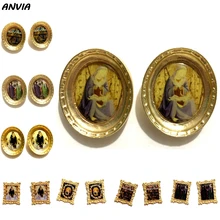Религиозная картина маслом ювелирные изделия Европа Иисус, Дева Мария Ангел картина серьги гвоздики христианские Этнические Ретро аксессуары для фото Новинка