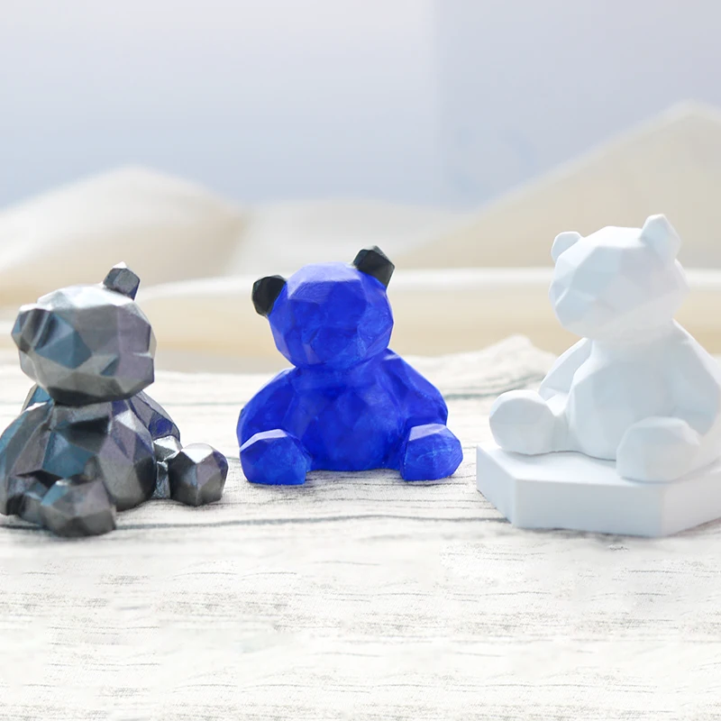 Ароматерапия свечи Diy Плесень 3D геометрический медведь плесень ароматерапия гипсовая Diy Плесень Материал домашний Декор Орнамент ароматические свечи
