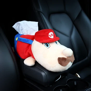 

Creative Car Armrest Box Tissue Box Cute Cartoon Home Car Napkin Paper Container Removable Plush Dog Rabbit Tissue Storage Box