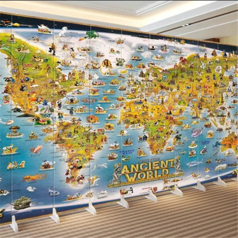 

Wellyu индивидуальные большие Настенные обои, модные домашние украшения, стерео 3D Животные, Карта мира, фоновые обои