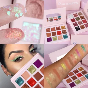 

12 Colors Shimmer Matte Eyeshadow Pallete Makeup Nude Glow Pigment Glitter Eye Shadow Palette Cosmetic