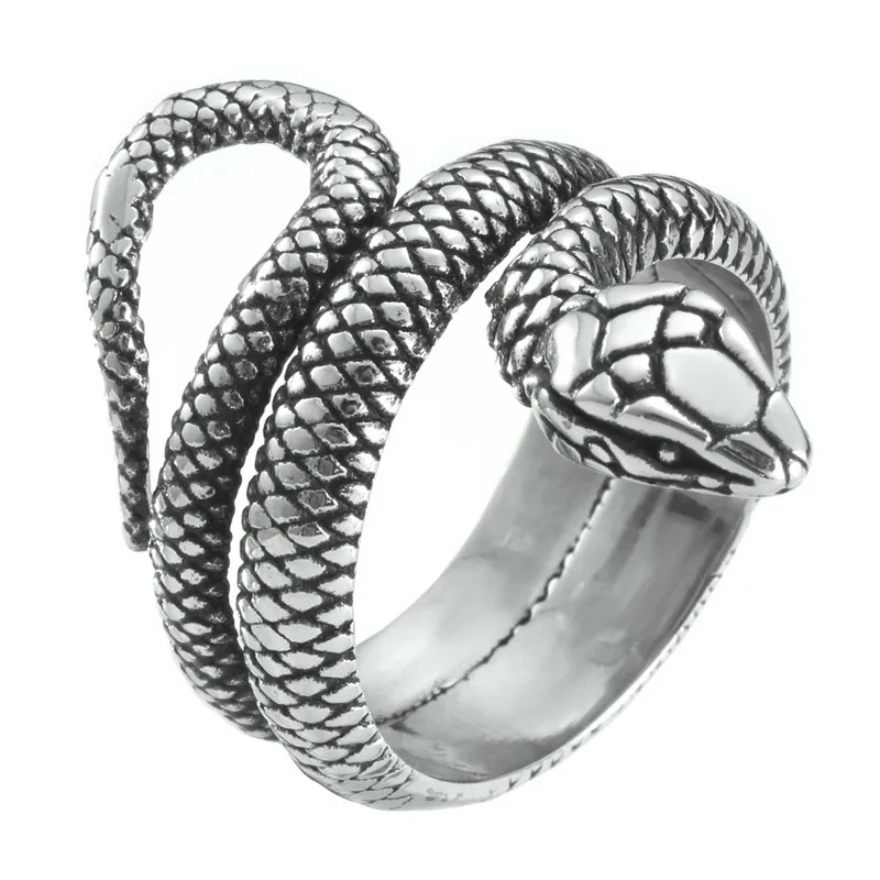 Serpent Snake Ring 316L Stainless Steel Mamba Spirit Fashion Unisex Jewellery Size 5-13 2