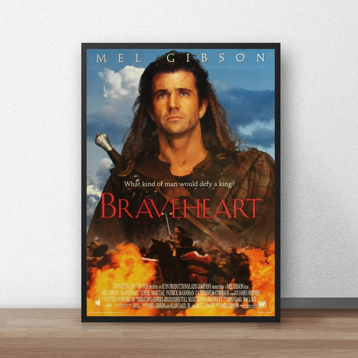 

Классический кинопостер Braveheart - Mel Gibson, печать на холсте, украшение для дома, настенная живопись (без рамки)