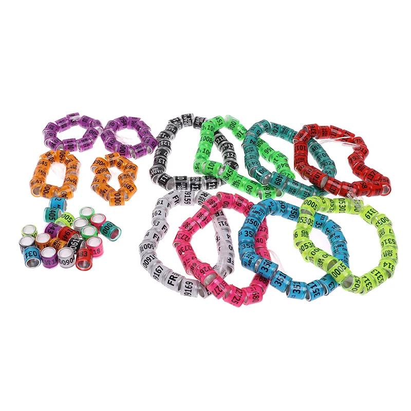 20 pcs multicolor Pigeon Foot Ring With Word Earrings Quality Durable Bird Ring Racing Pigeon Foot Bird Tools