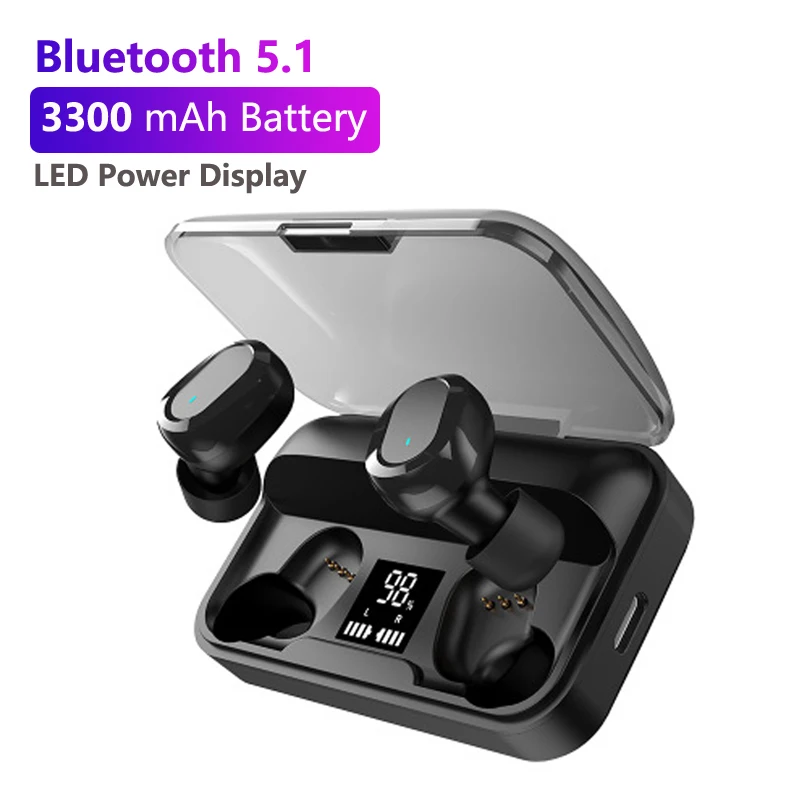 

S3Pro TWS Bluetooth 5.1Headphone 3300mAh Charging Box Wireless Headphone 9D Stereo Sports Waterproof Earphone with Microphone