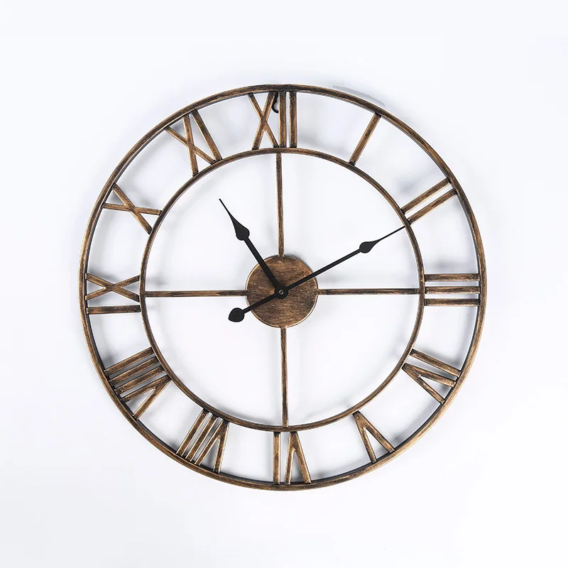 Retro Copper Metal Gold Wall Clock Gold  