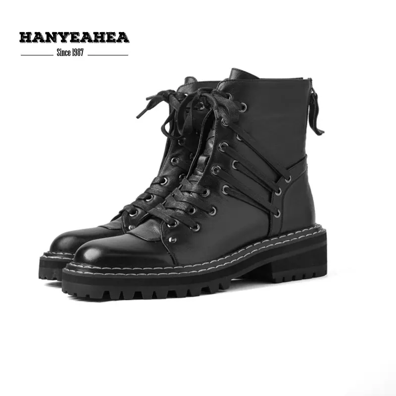 

Metal Decoration Boots Women Neutral Punk Female Boot Leisure Fashion 33-40 Black Mixed Colors Female Winter Boots
