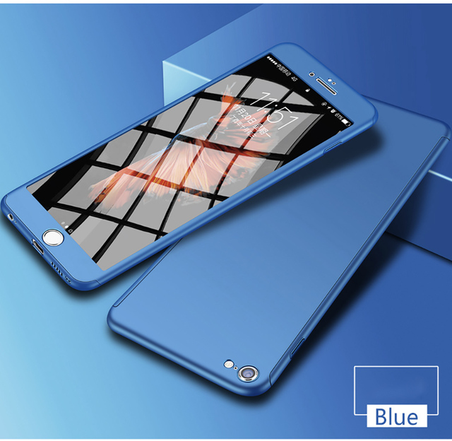 Full Cover Protection Phone Case For iPhone 13 Pro Max 11 12 Mini X XR XS 8 6 6S 7 Plus 5 SE Cover With Tempered Glass Film