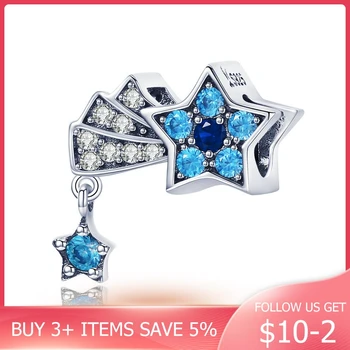 

CodeMonkey 925 Sterling Silver Crystal CZ Shimmering Sky Star Beads Charm fit Original Charm Bracelet DIY Jewelry Making C912