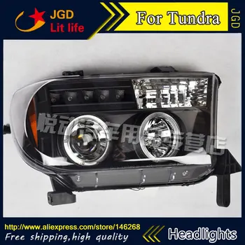

Car styling LED HID Rio LED Toyota Tundra headlights Head Lamp case for Toyota Tundra headlight Bi-Xenon Lens low beam