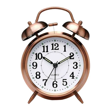 

Vintage Bell Alarm Clock Retro Quartz Alarm Clock Ticking Table Clocks Bedroom Home Office Decoration High Quality