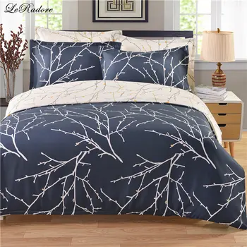 

LeRadore Fashion 3 Pcs Polyester Duvet Cover Set Tree-like Reversible Soft Comforter Cover Pillowcases From Place Of Origin