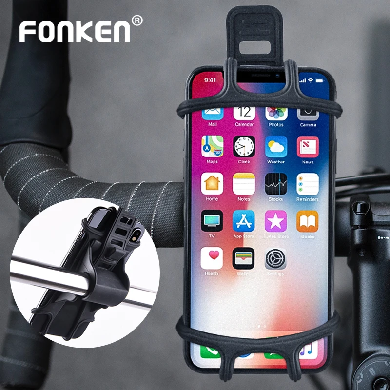 FONKEN Non-slip велосипедный держатель для телефона универсальный силиконовый горный велосипед мотоцикл Мобильный держатель подставки для 4,5 6-дюймового телефона Brackt
