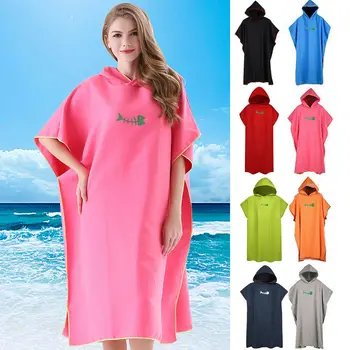 

Unisex Adult Changing Robe Towel Bath Hooded Beach Towel Poncho Bathrobe