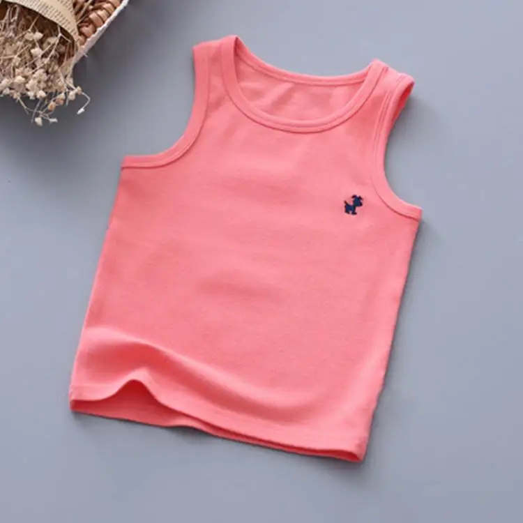 Baby Tops Children Vest Boys Girls Summer T Shirts Sleeveless Tank Solid Toddler Tees T-Shirt oversized t shirt	 T-Shirts