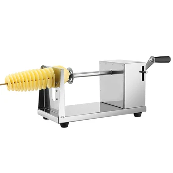 

Manual Stainless Steel Potato French Fry/Fries Potato Cutter Maker Machine Manual Potato Chipper Slicer Spiral Chips Tools