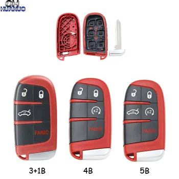 

3+1/4 Button 5 Button New Replacement Remote Key Shell Case Fob For Chrysler For Jeep Dodge 2011-2018-Red