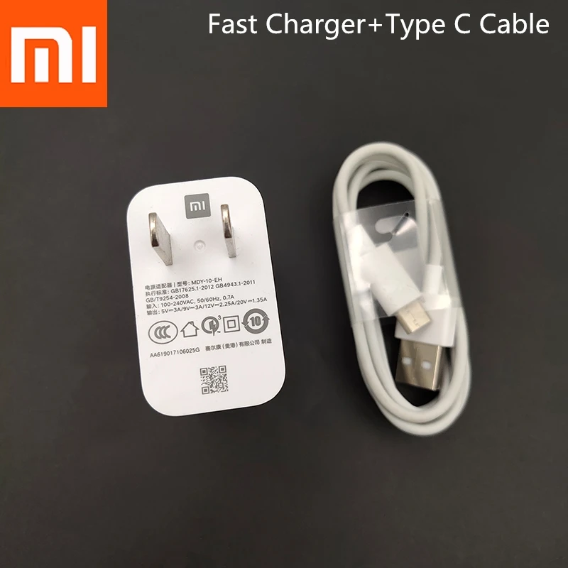 Xiaomi mi 9 QC 4,0 27W быстрое зарядное устройство адаптер USB 3,1 type C кабель для передачи данных для mi 9 8 Lite 8se 9se 9T mi x 2 2S Max mi x 3