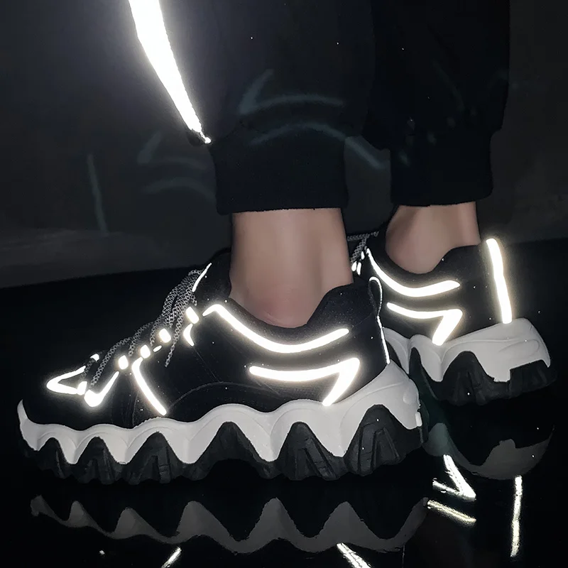 Reflective Shoe Men Laces Sports Night Walking Running Laces Glowing Sneakers Soft Jogging Tennis Mens Shoes Summer