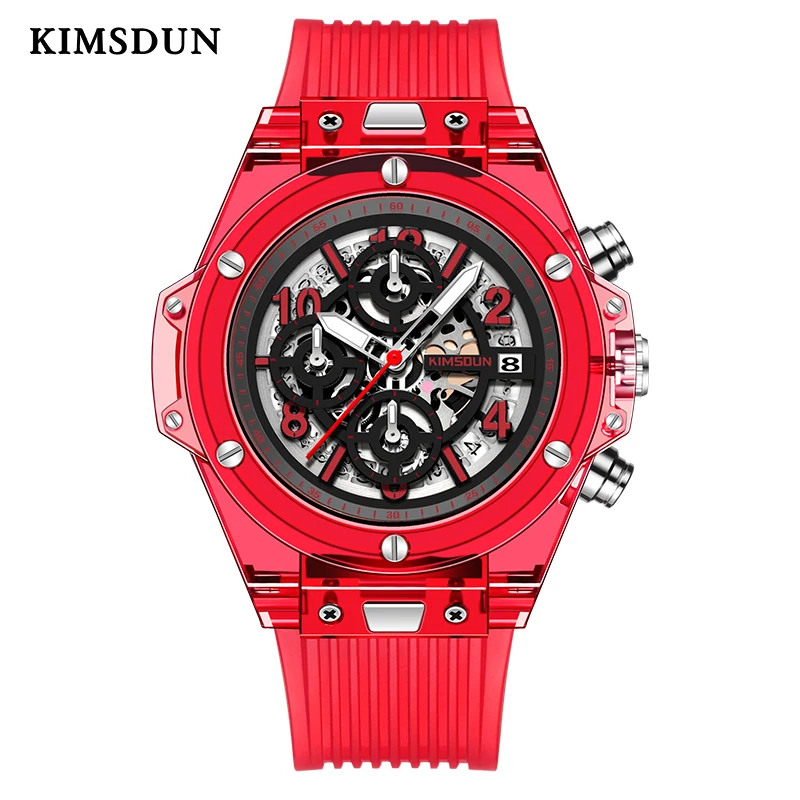 

KIMSDUN Transparent Silicone Couples Watch Fashion Sport Quartz Watch Men Luxury Brand Waterproof Wristwatch New Arrival 2019