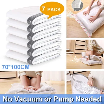 

Compression Vacuum Storage Bags Foldable Travel Space Saver Bags Plastic Compressed Home Clothes Storage Bags