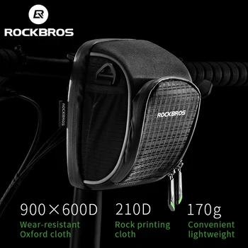 ROCKBROS-bolsa para manillar de bicicleta, accesorio para bicicleta de montaña, resistente al agua
