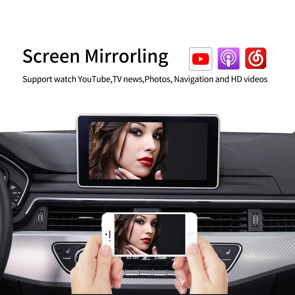 Caelinkit беспроводной CarPlay Android авто для Audi A3/A4/A4/A5/A6/A7/A8/Q3/Q5/Q5 с AMI Airplay Mirrorlink