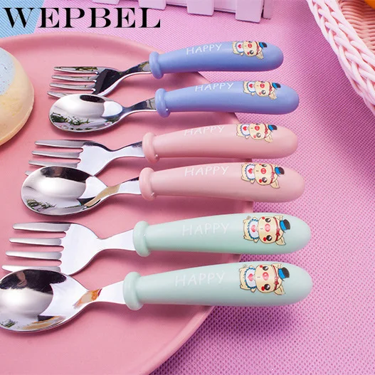 WEPBEL детский набор посуды детская посуда для малышей Посуда Столовые приборы детская кормушка Ложка Вилка