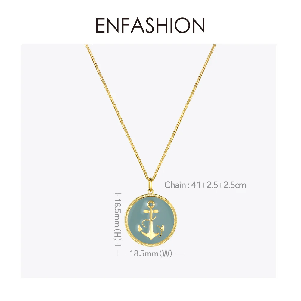 ENFASHION панк-якорь ожерелье с кулоном женское Золото Цвет Нержавеющая сталь Femme колье-чокер с монетой модное ювелирное изделие Colar P193046