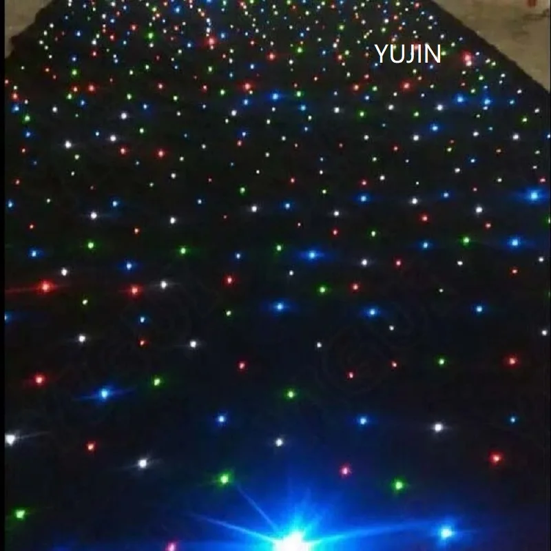 DJ Booth Skirt Star Cloth фасадный экран RGBW светодиодный 2x3 м DMX пульт дистанционного управления