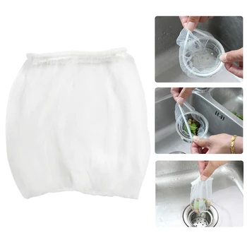 

100Pcs Sewer Water Filter Disposable Kitchen Sink Strainer Bag Shower Sink Hair Rubbish Storage Mesh Bag for Home Restaurant