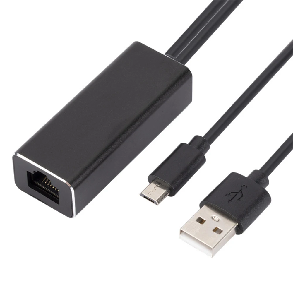 Ethernet Network Card Adapter Micro USB Power to RJ45 10/100Mbps for Fire TV Stick Chromecast Google Converter Accessories