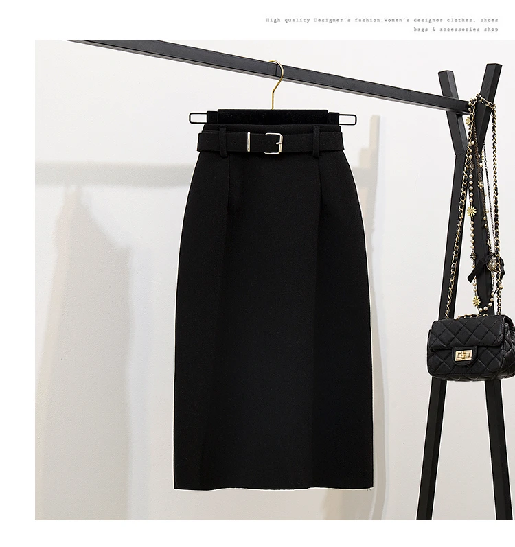 skirt Женский толстый теплый вязаный свитер с длинными рукавами+ утолщенная осенне-зимняя юбка комплекты из 2 предметов женские повседневные Костюмы наряд для женщин - Цвет: skirt