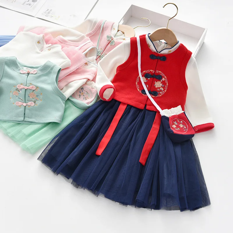 spring fall winter Белый Розовый Новорожденных Девочек Платье Весна Осень Лето Малыш Дети Вечеринка Свадьба Вечерняя Принцесса Бальное платье Девушки Платья Пачки 4-13Yrs - Цвет: spring fall winter