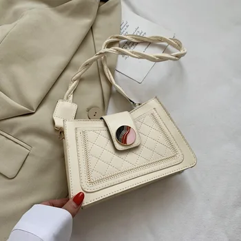 

White Small Bag WOMEN'S Bag 2020 Summer New Style Fashion INS Online Celebrity Versatile Shoulder Bag Chic Shoulder Baguette Bag