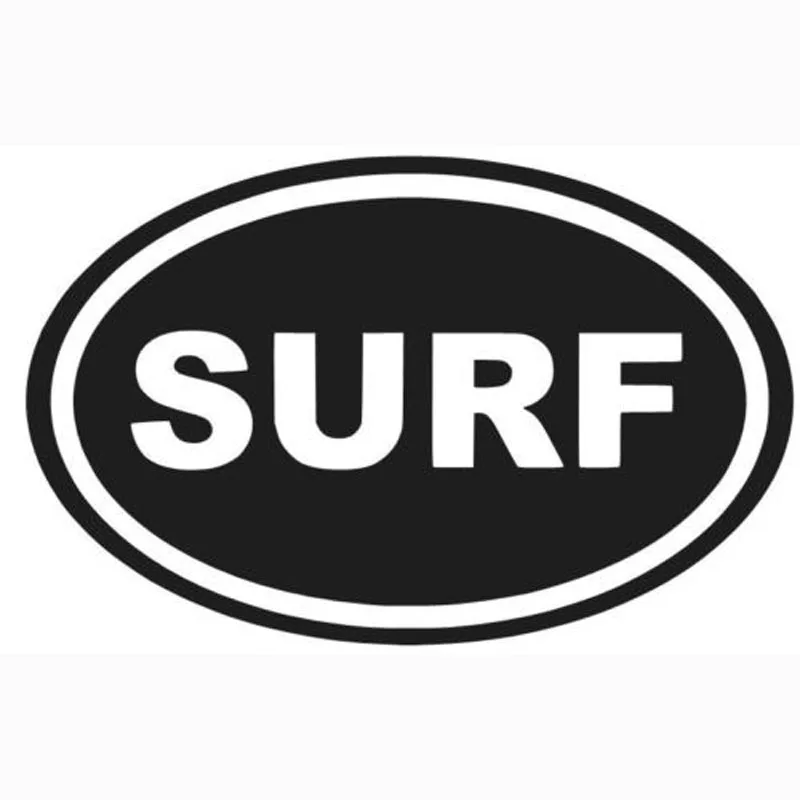 

15.5*9.9CM Classic SURF Oval Pattern Car Sticker Vinly Decal Personality Black/White Decor for Corvette Daihatsu Dodge Fiat Ford