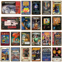 Игровой игровой плакат геймер, настенные наклейки, винтажная художественная роспись, доска для детской комнаты, игровой центр, домашний декор, металлические знаки