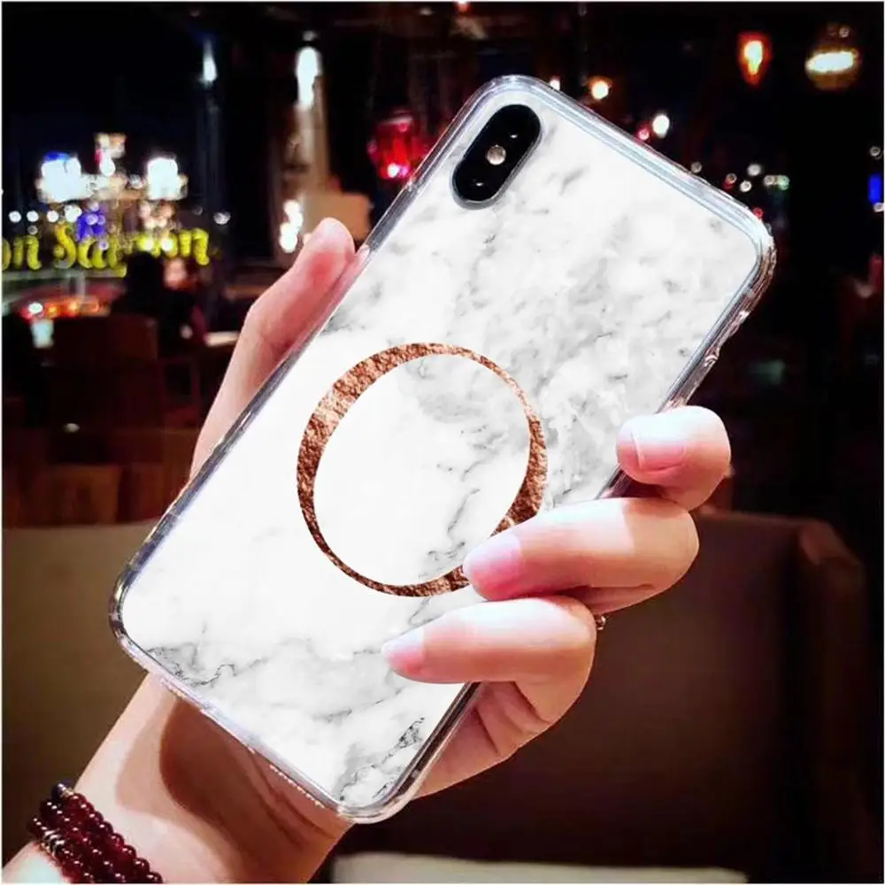 T7514 Письмо монограмма A B C D белый мрамор Мягкий ТПУ чехол для телефона iphone 5S 5 SE 6 6s Plus 7 7Plus 8 8Plus X XS Max XR - Цвет: T7514