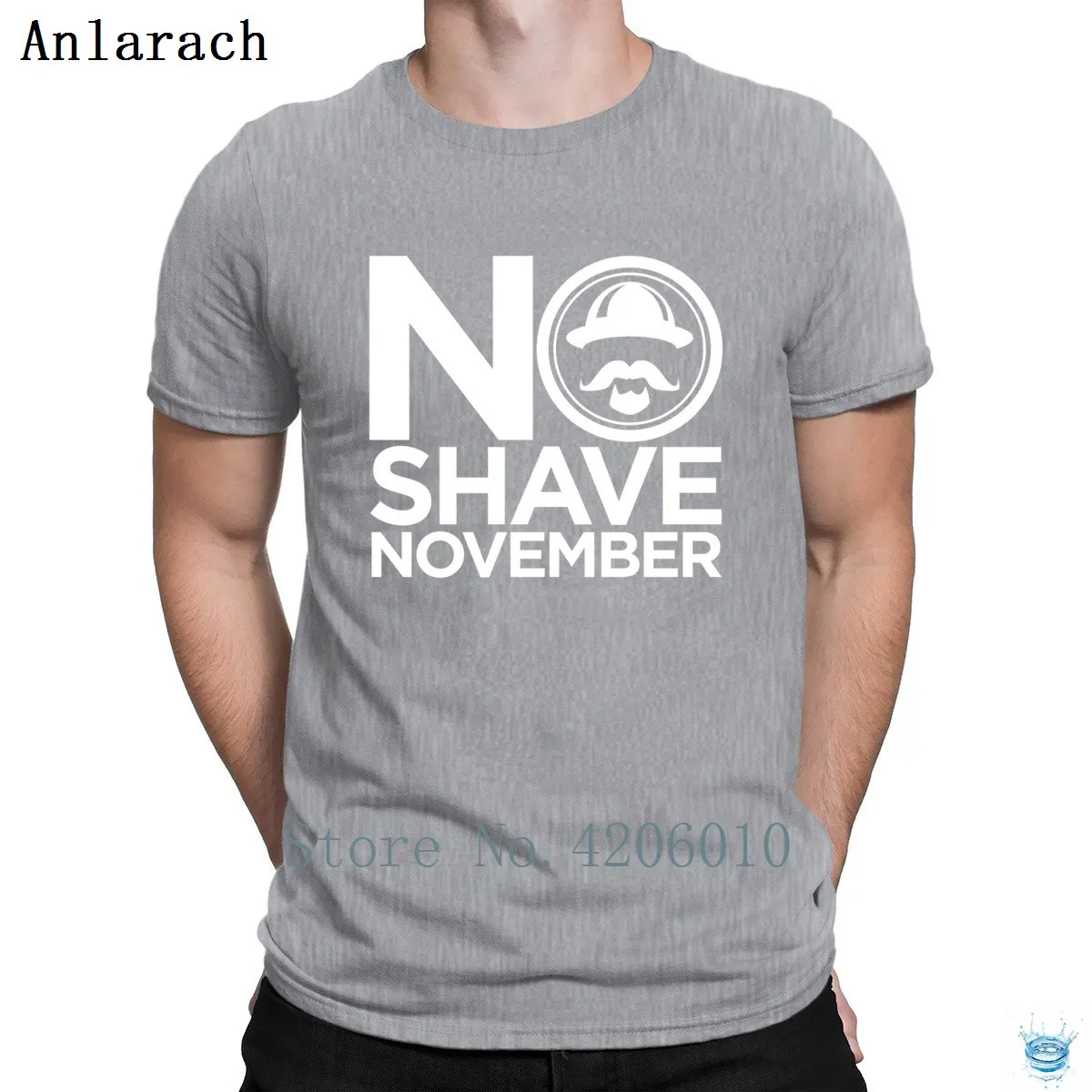 Традиционная футболка с надписью «No Shave November», фирменная графическая летняя стильная футболка для мужчин в стиле хип-хоп, хлопок, стильный дизайн - Цвет: Gray