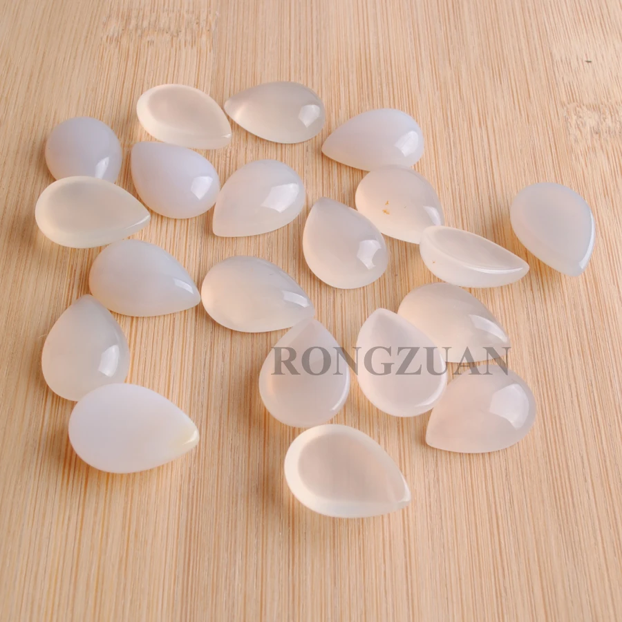 RONGZUAN Free shipping Jewelry 13x18MM White Gem Stones No Hole Teardrop Cabochon 10pcs/lot TU3040 | Украшения и аксессуары