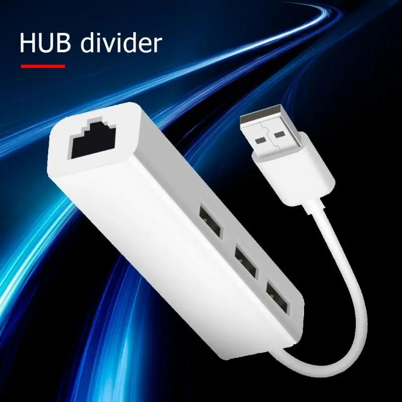 Горячая usb-хаб тонко обработанный usb-хаб 100M RJ45 USB2.0 Внешний разветвитель сетевой адаптер конвертер для ноутбука