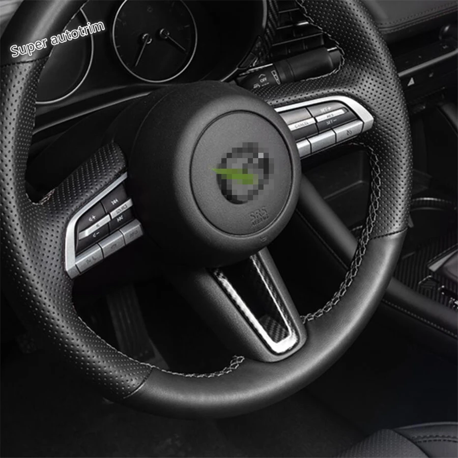 Накладка на руль Lapetus подходит для Mazda 3 2019 2020 ABS Углеволокно внешний