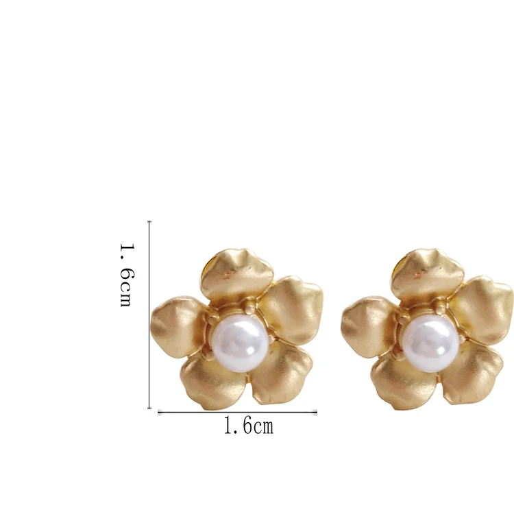 Индивидуальные металлические простые эстетические цветочные серьги одежда маленькая леди Шарм жемчужная Сережка-шип