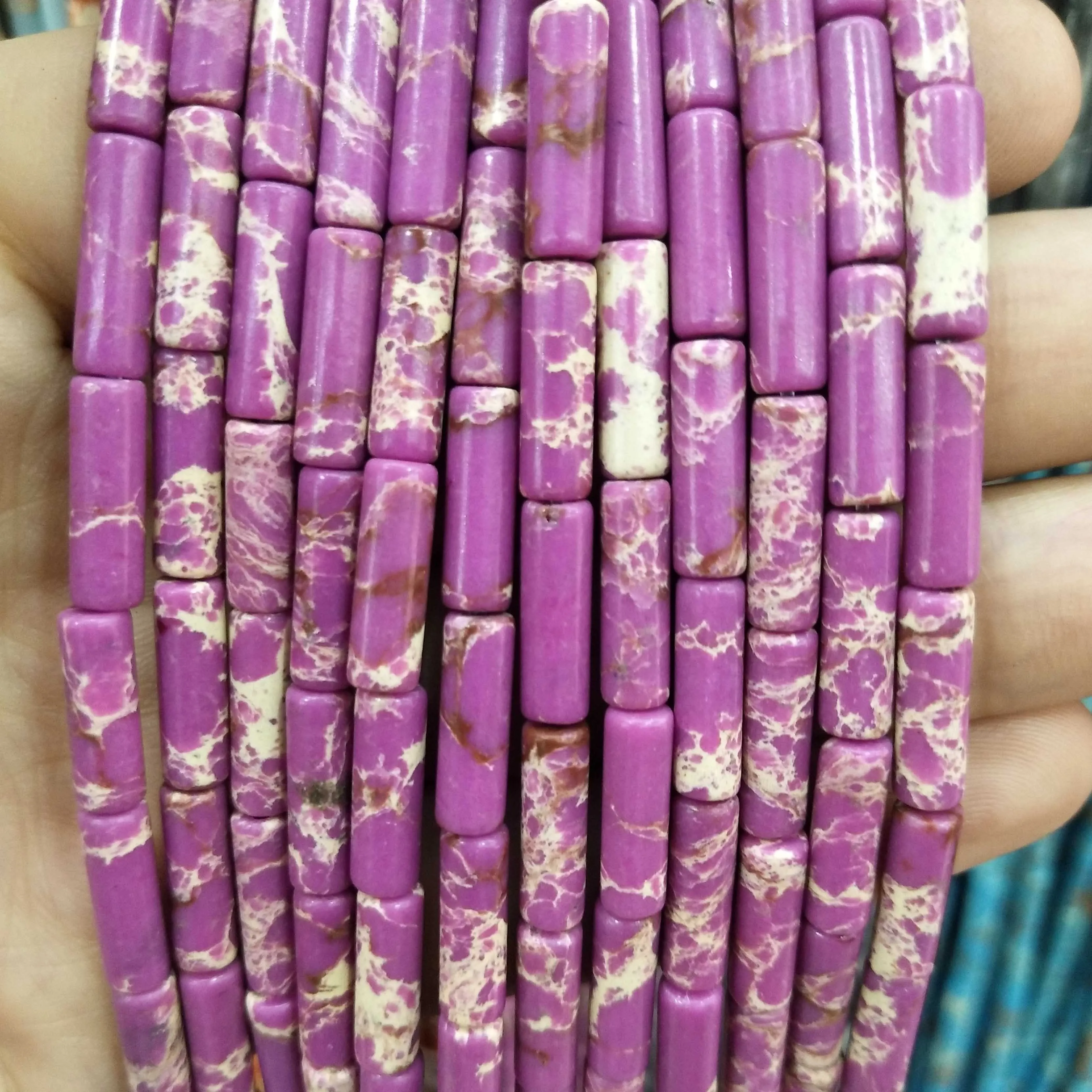 Natural Stone Cylinder Beads: Turquoise, Agate, Lapis Lazuli, and Jasper