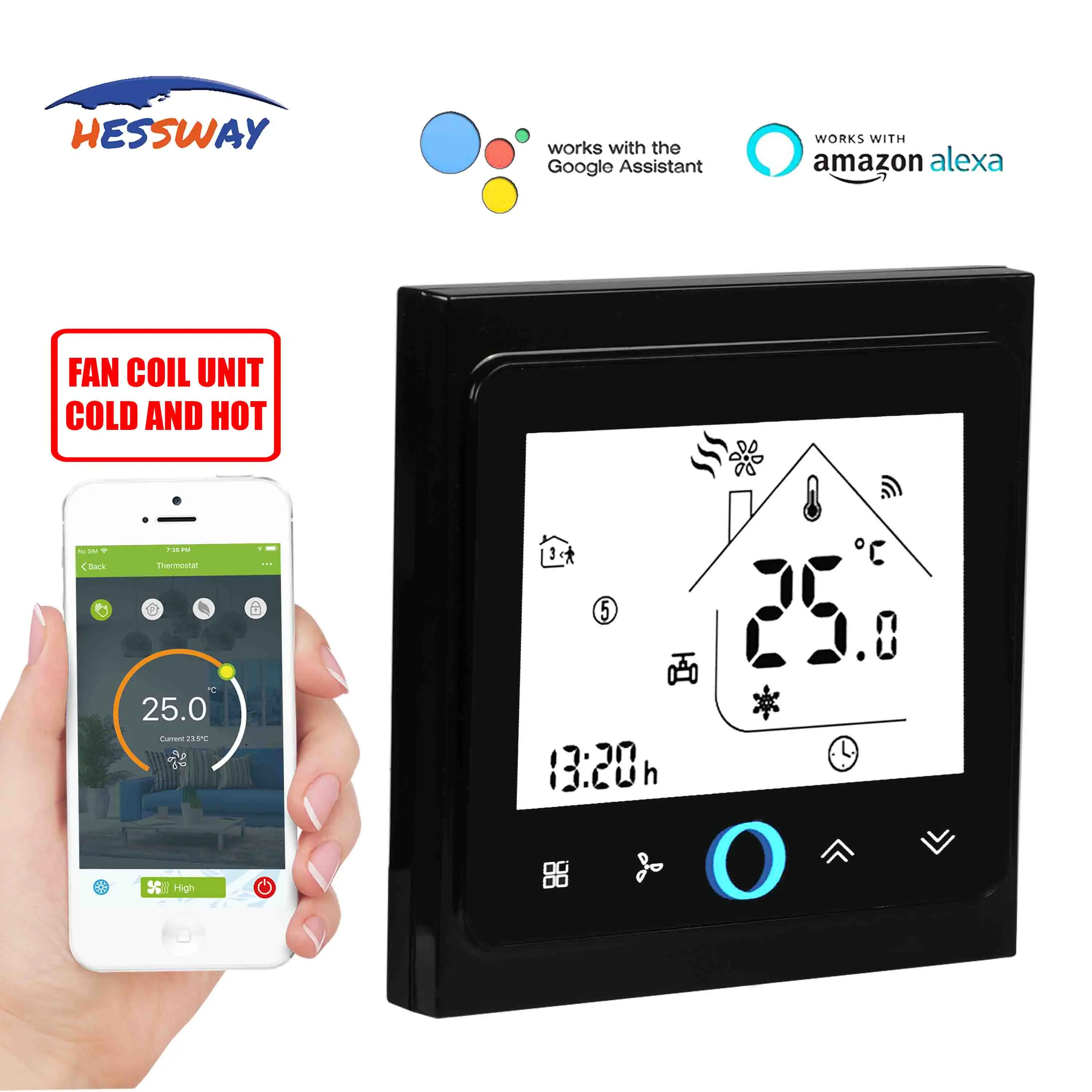 Термостат HESSWAY TUYA с Wi Fi переключатель контроля температуры для вентиляторной
